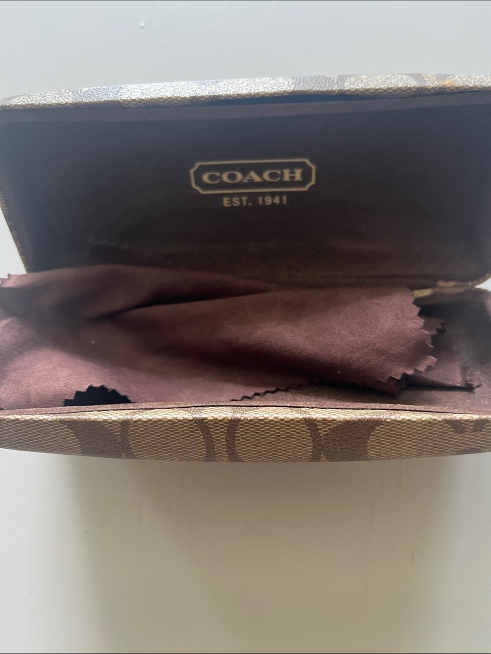 Coach Signature Pattern Eyeglass Case